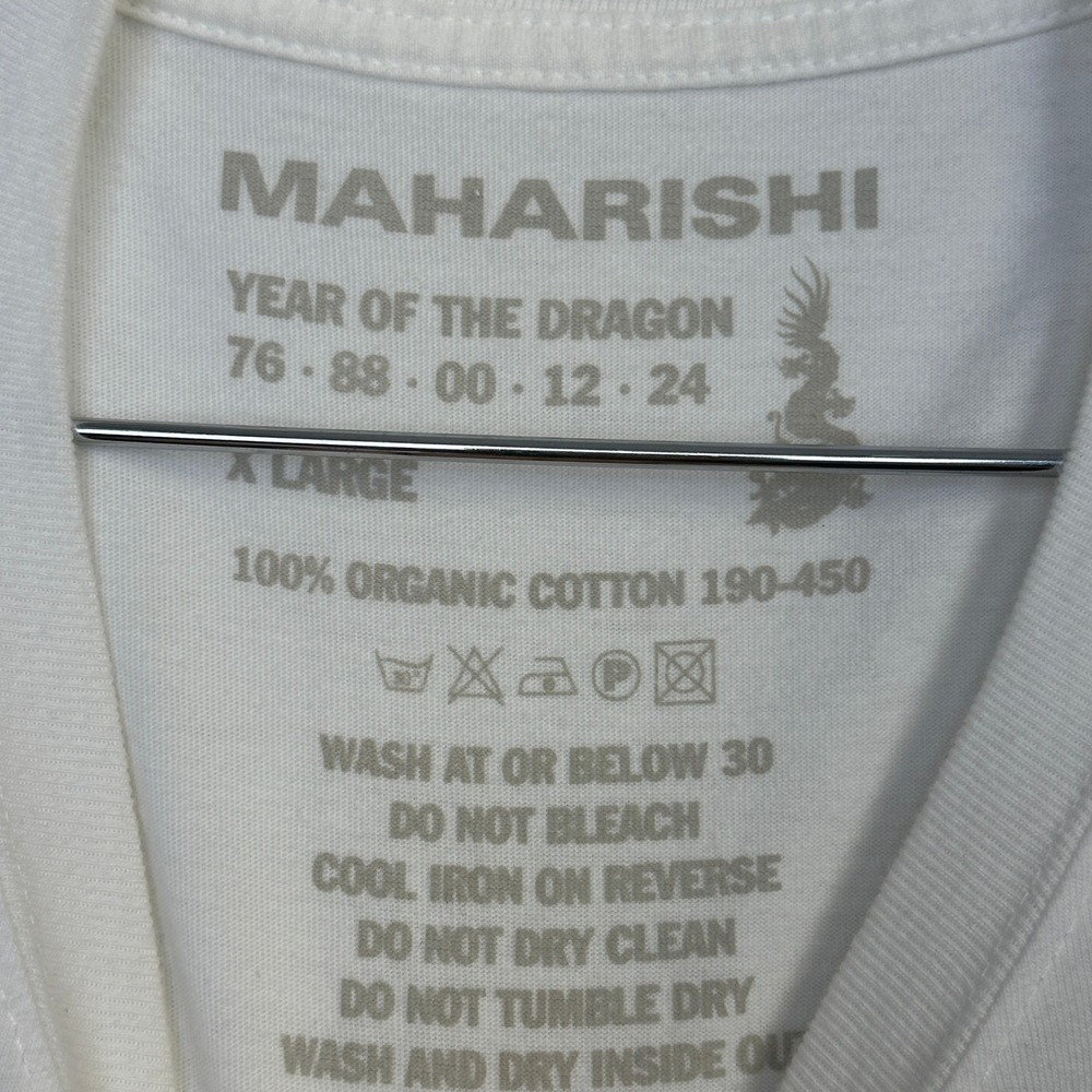 Maharishi Year of the Dragon T-Shirt Organic Cotton Off White Men XL - Picture 9 of 11